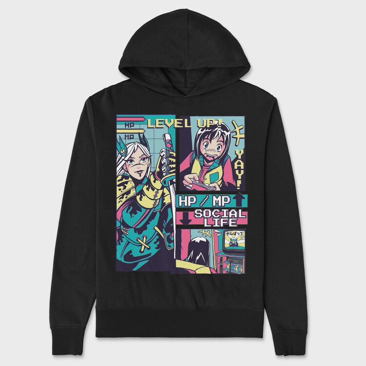 Level Up Life, Hanorac Oversize Barbati (Unisex)