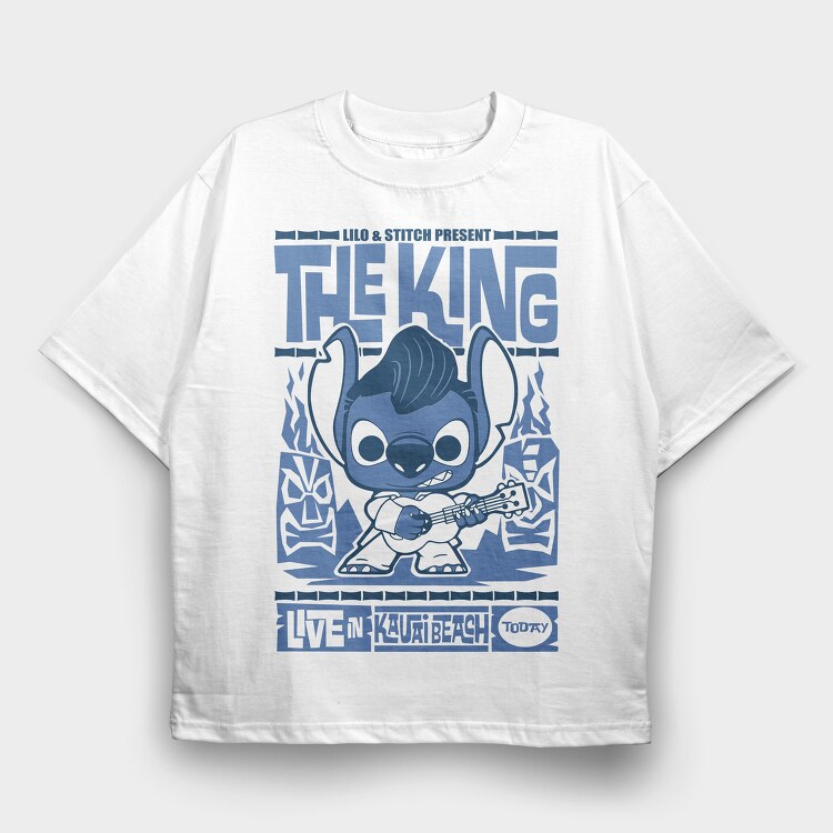 Lilo Stitch King Live, Tricou Oversize Barbati (Unisex)