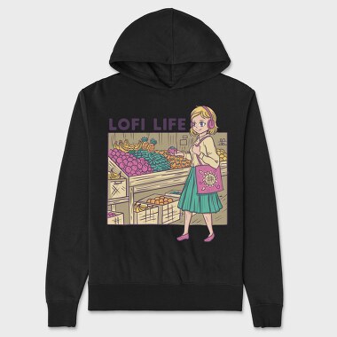 Lofi Market Life, Hanorac Oversize Barbati (Unisex)