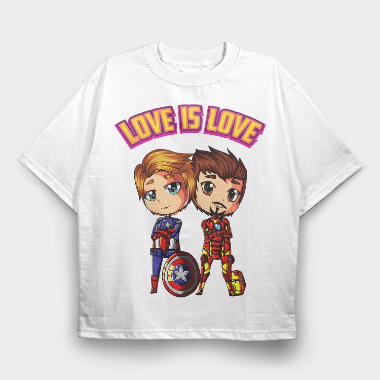 Love Is Love, Tricou Oversize Barbati (Unisex)