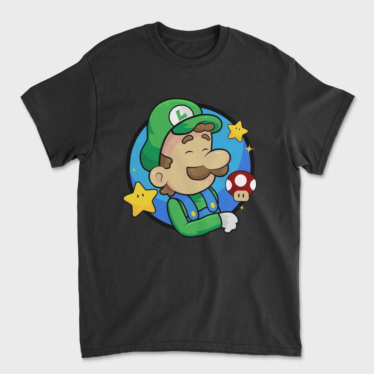 Luigi Star Mushroom, Tricou Barbati (Unisex)