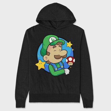 Luigi Star Mushroom, Hanorac Oversize Barbati (Unisex)