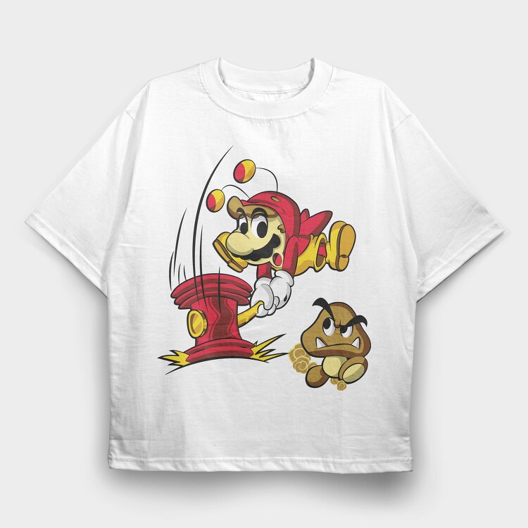 Mario Fire Hydrant, Tricou Oversize Barbati (Unisex)