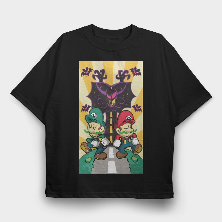 Mario Luigi Halloween, Tricou Oversize Barbati (Unisex)