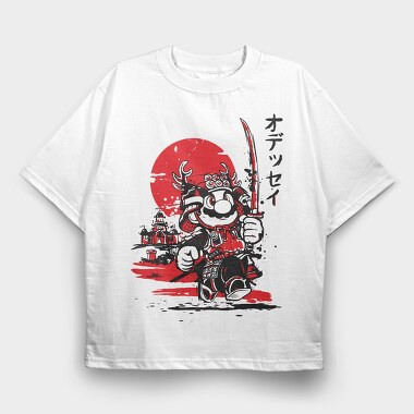 Mario Samurai, Tricou Oversize Barbati (Unisex)