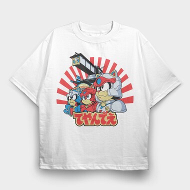 Megaman Trio, Tricou Oversize Barbati (Unisex)