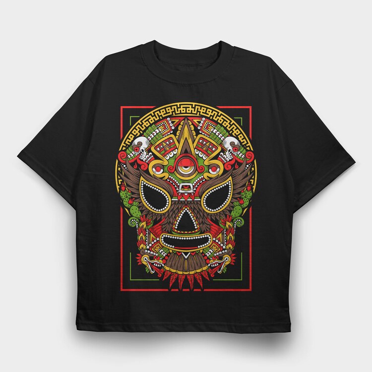 Mexican Mask, Tricou Oversize Barbati (Unisex)