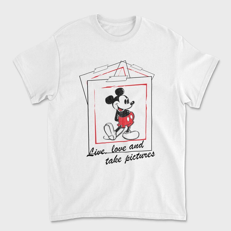 Mickey Live Love, Tricou Barbati (Unisex)