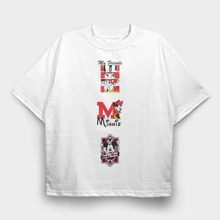 Mickey Minnie Friends, Tricou Oversize Barbati (Unisex)