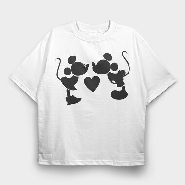 Mickey Mouse Love, Tricou Oversize Barbati (Unisex)