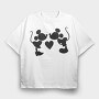 Mickey Mouse Love, Tricou Oversize Barbati (Unisex)
