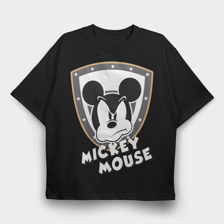 Mickey Mouse Shield, Tricou Oversize Barbati (Unisex)