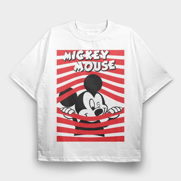 Mickey Mouse, Tricou Oversize Barbati (Unisex)