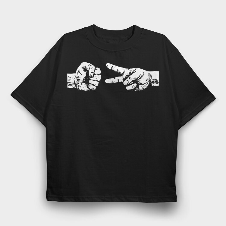Rock Scisoors Hands, Tricou Oversize Barbati (Unisex)