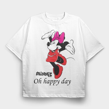 Minnie Mouse Happy Day, Tricou Oversize Barbati (Unisex)