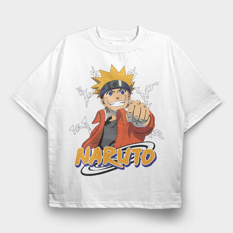 Naruto Fist Punch, Tricou Oversize Barbati (Unisex)