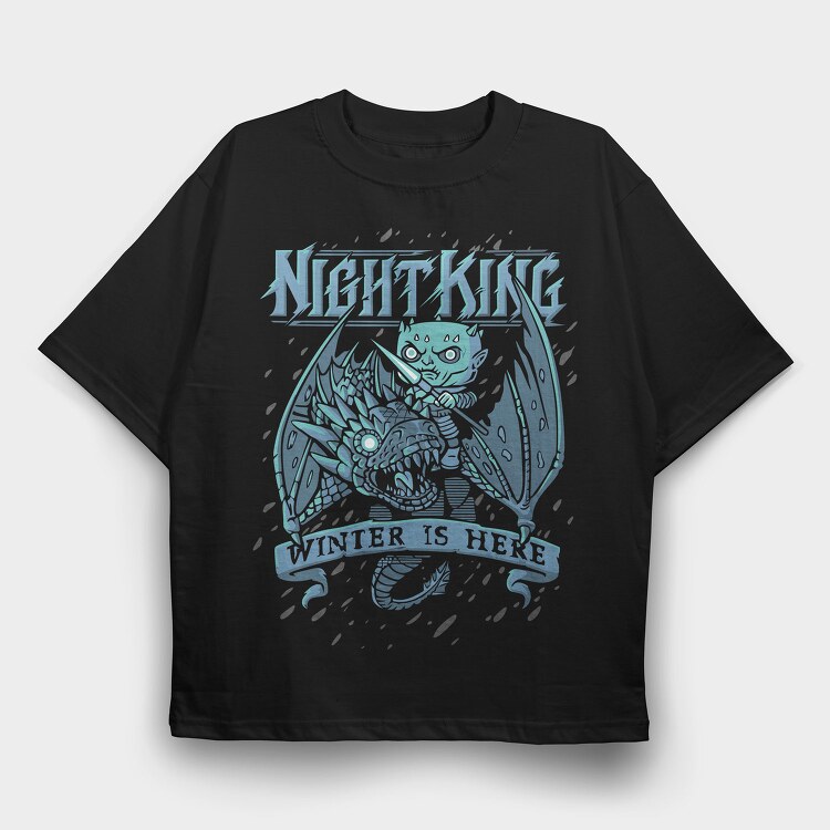 Night King Winter, Tricou Oversize Barbati (Unisex)
