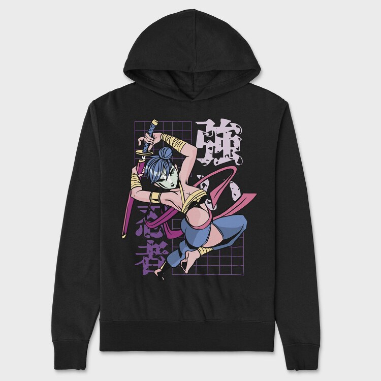 Ninja Warrior Stance, Hanorac Oversize Barbati (Unisex)