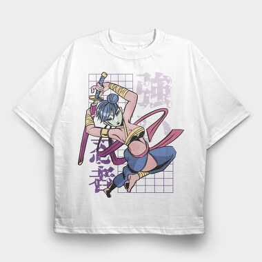 Ninja Warrior Stance, Tricou Oversize Barbati (Unisex)