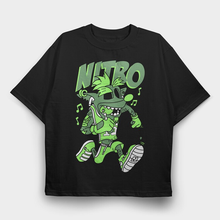 Nitro Green Monster, Tricou Oversize Barbati (Unisex)
