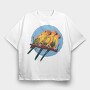 Parrot Love Birds, Tricou Oversize Barbati (Unisex)