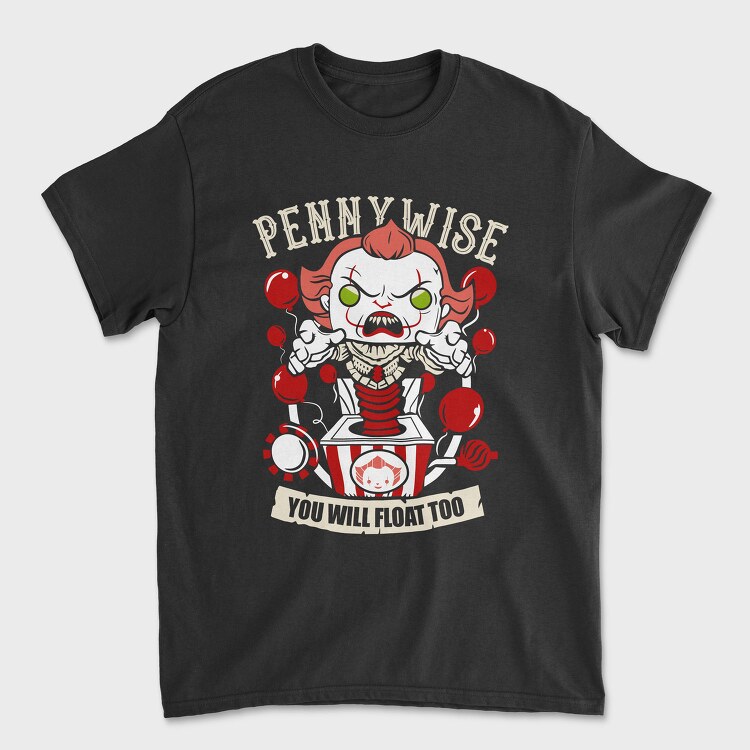 Pennywise Clown Balloons, Tricou Barbati (Unisex)