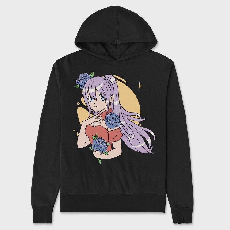 Peony Heart Girl, Hanorac Oversize Barbati (Unisex)