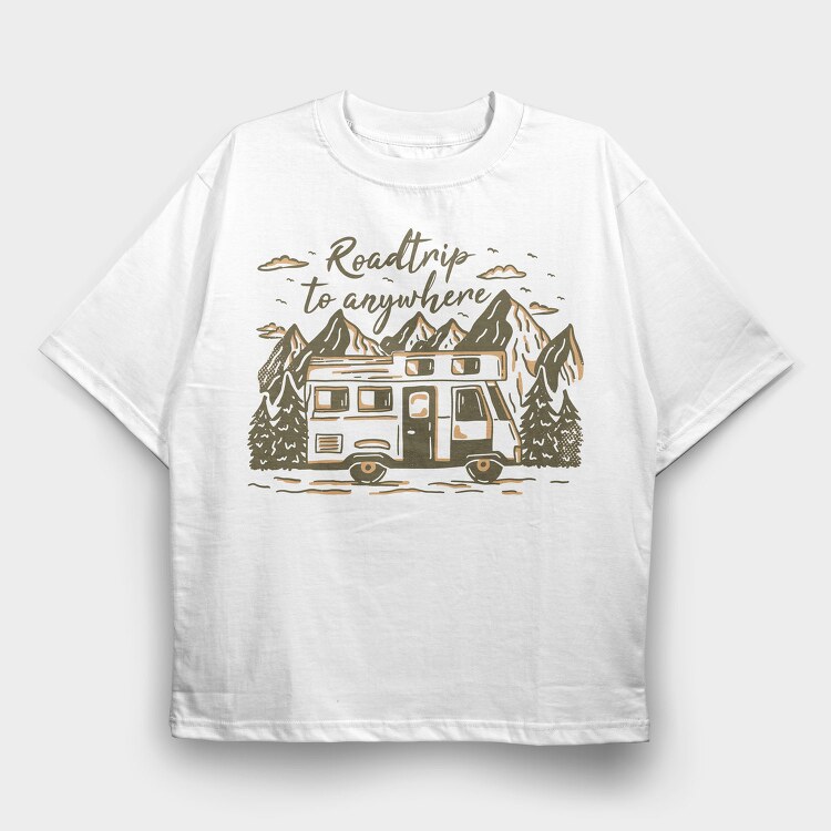 Roadtrip to Anywhere, Tricou Oversize Barbati (Unisex)