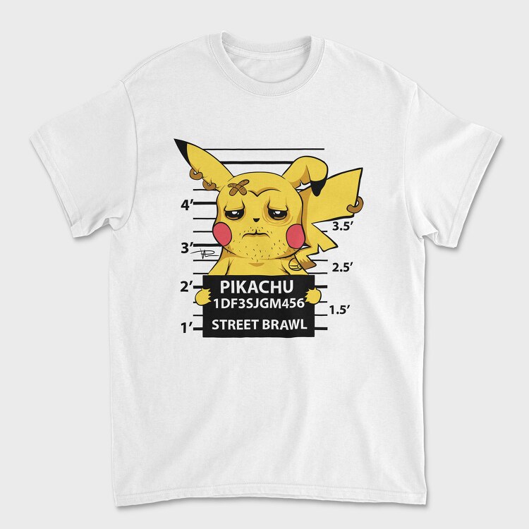 Pikachu Mugshot, Tricou Barbati (Unisex)