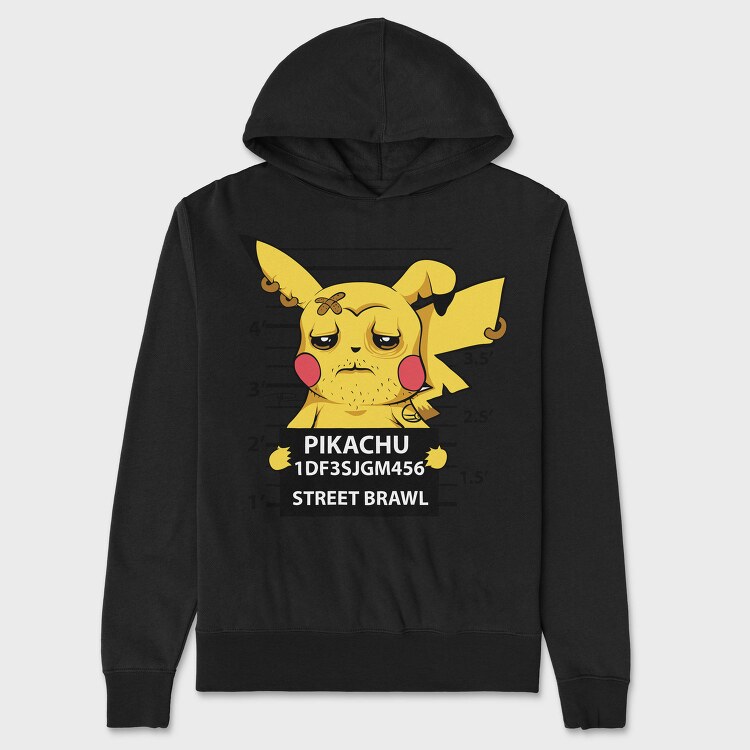 Pikachu Mugshot, Hanorac Oversize Barbati (Unisex)