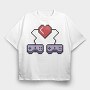 Pixelated Love, Tricou Oversize Barbati (Unisex)