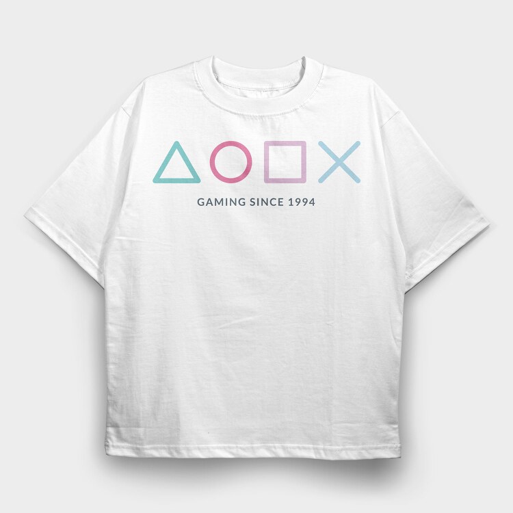 Playstation Icons, Tricou Oversize Barbati (Unisex)