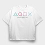 Playstation Icons, Tricou Oversize Barbati (Unisex)