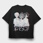 Promised Neverland Trio, Tricou Oversize Barbati (Unisex)