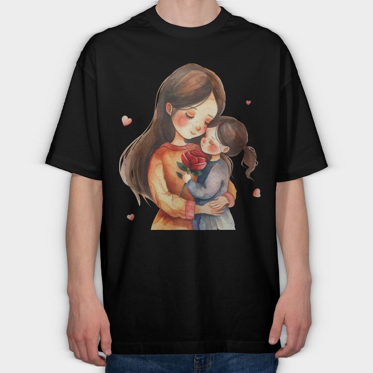Mother And Daughter Love, Tricou Oversize Barbati (Unisex)