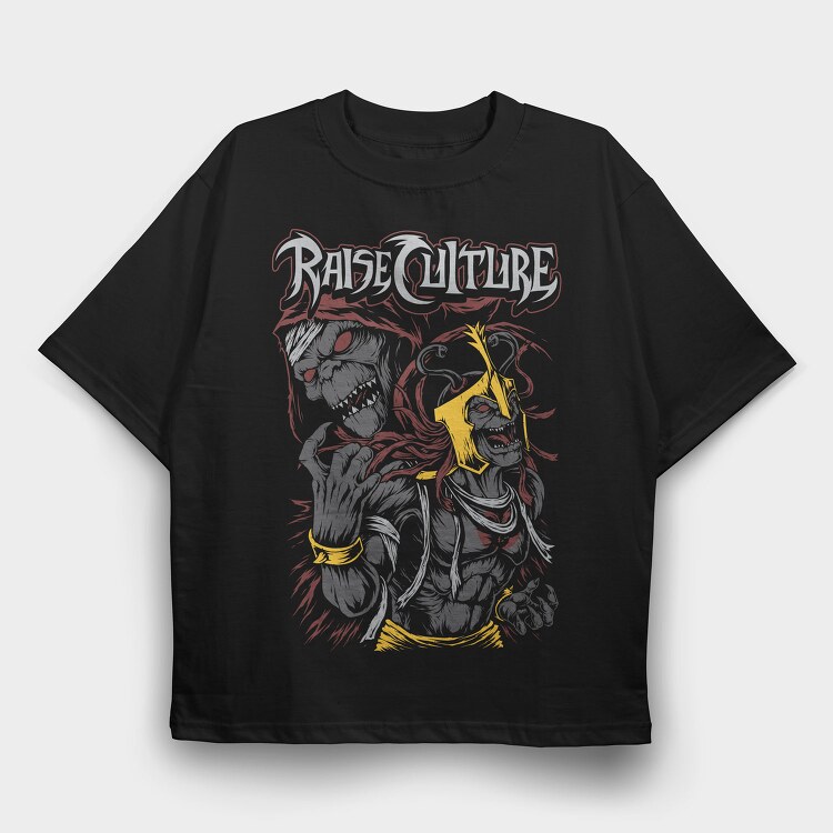 Raise Culture Skull, Tricou Oversize Barbati (Unisex)