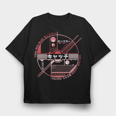 Red Blue Monster, Tricou Oversize Barbati (Unisex)