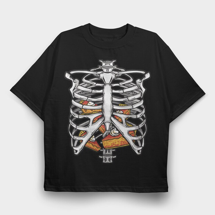 Ribs And Pizza, Tricou Oversize Barbati (Unisex)