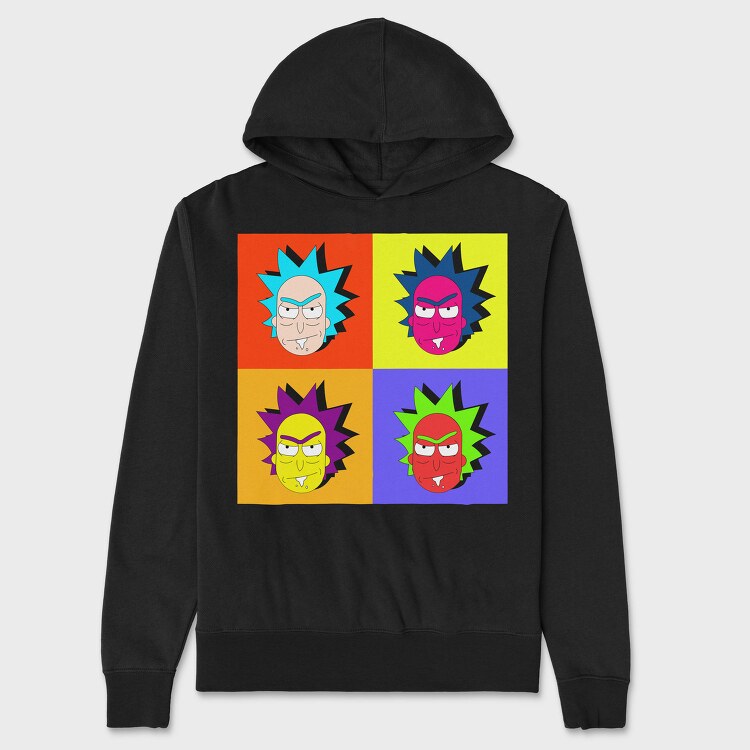 Rick And Morty Pop Art, Hanorac Oversize Barbati (Unisex)