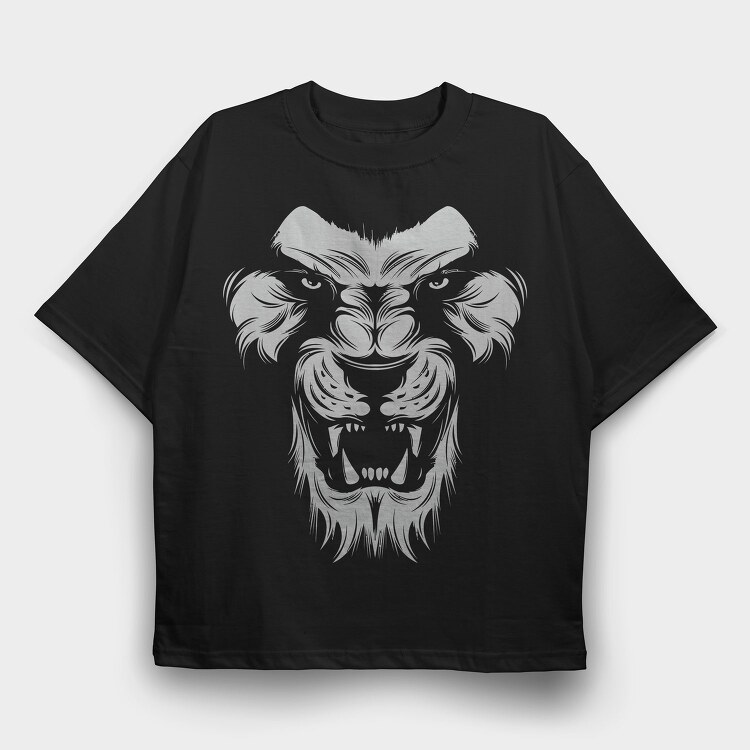 Roaring Lion Face, Tricou Oversize Barbati (Unisex)