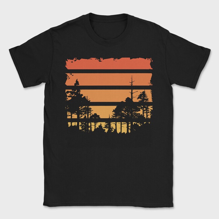 Retrosunset Woods, Tricou Barbati (Unisex)