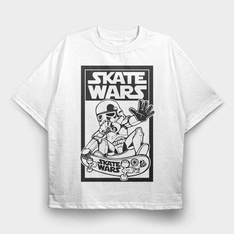 Skate Wars Stormtrooper, Tricou Oversize Barbati (Unisex)