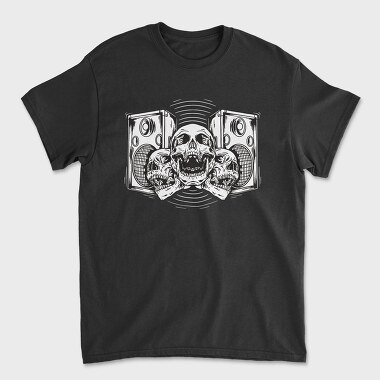 Skull Boombox, Tricou Barbati (Unisex)
