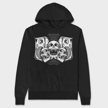 Skull Boombox, Hanorac Oversize Barbati (Unisex)