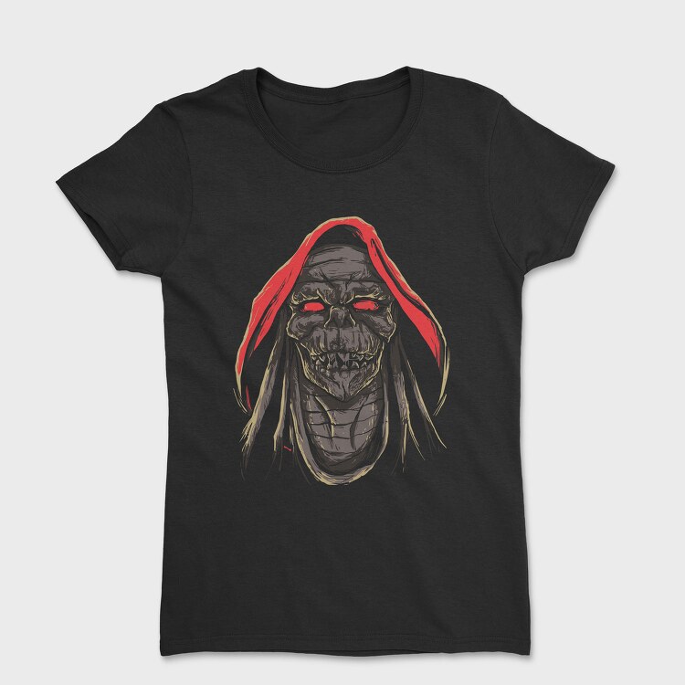 Skull Hood Red, Tricou Femei