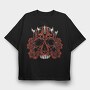 Skull Roses, Tricou Oversize Barbati (Unisex)