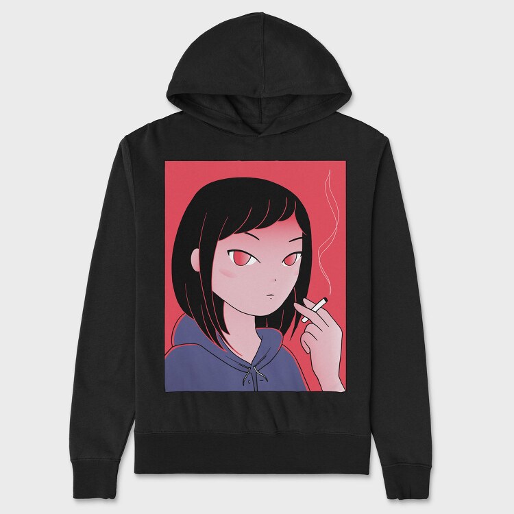 Smoke Red Eyes, Hanorac Oversize Barbati (Unisex)