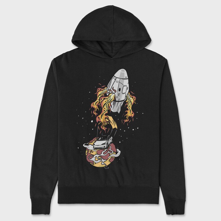 Space Rocket Car, Hanorac Oversize Barbati (Unisex)