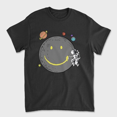 Space Smiley Astronaut, Tricou Barbati (Unisex)