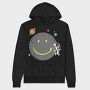 Space Smiley Astronaut, Hanorac Oversize Barbati (Unisex)